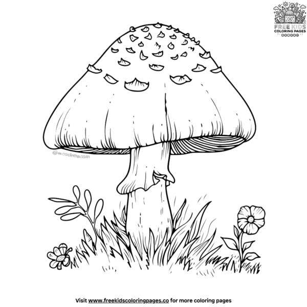 aesthetic mushroom coloring pages