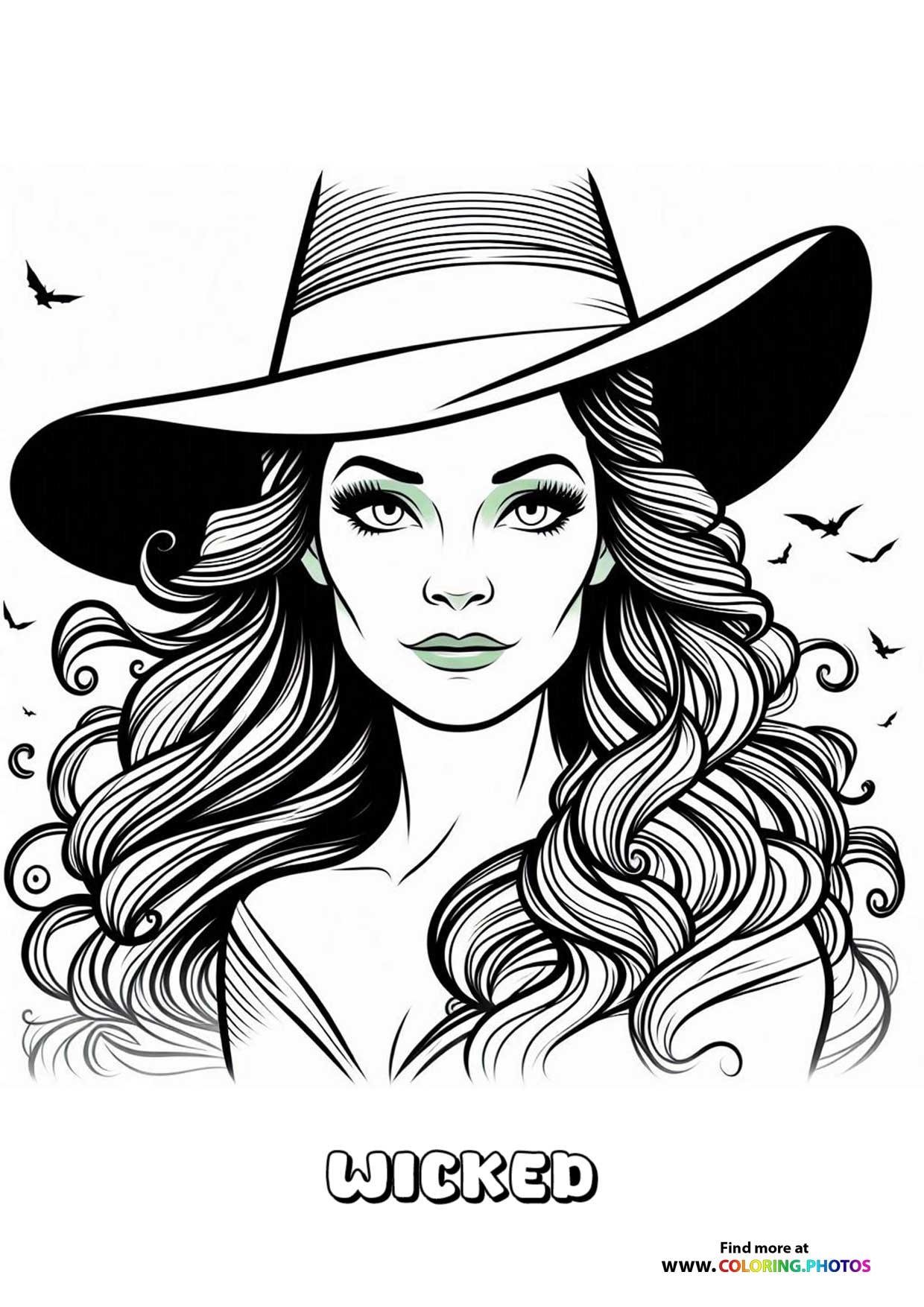 Beautiful Elphaba From Wicked Coloring Pages For Kids Beautiful Elphaba From Wicked Coloring Pages For Kids