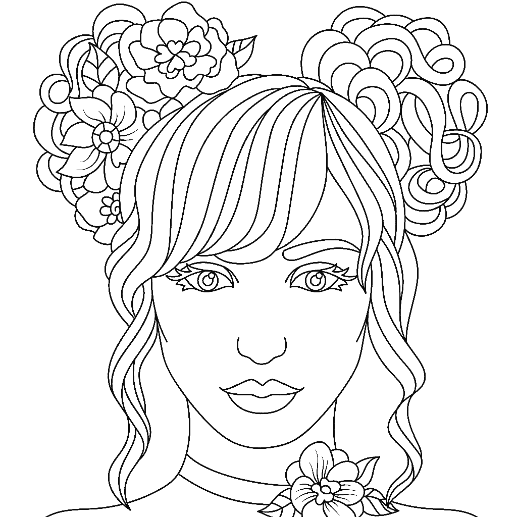 Beautiful Girl Coloring Page Free Printable Coloring Pages