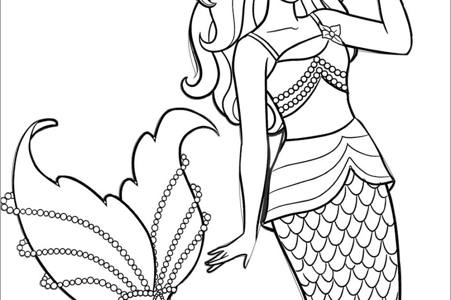 Beautiful Mermaid Barbie Coloring Pages For Girls ColoringBay