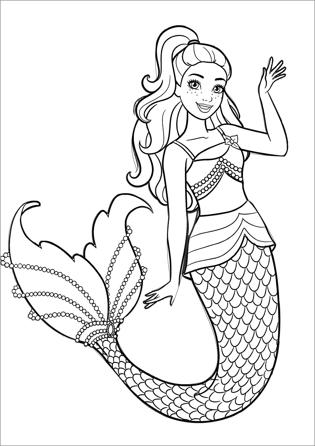 Beautiful Mermaid Barbie Coloring Pages For Girls ColoringBay