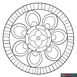 Beginner Mandala Coloring Page Easy Drawing Guides Beginner Mandala Coloring Page Easy Drawing Guides