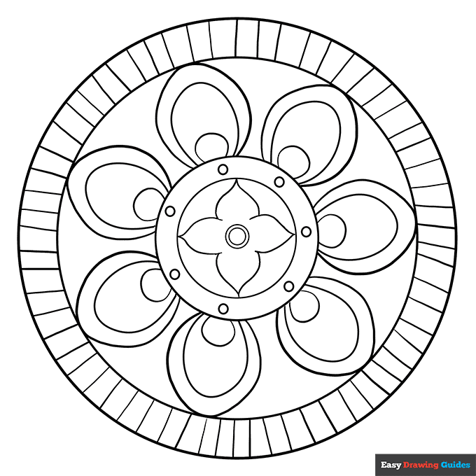 Beginner Mandala Coloring Page Easy Drawing Guides Beginner Mandala Coloring Page Easy Drawing Guides