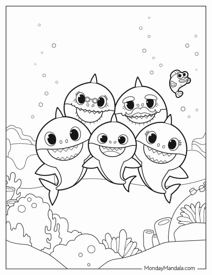 baby shark coloring pages pdf