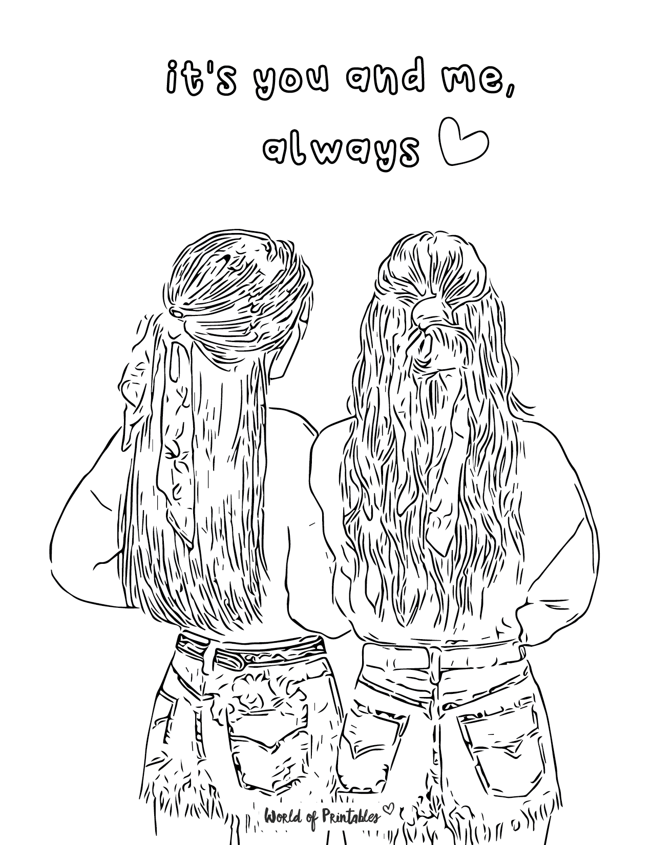 Best Friend Coloring Pages Free Printable Free Coloring Sheet 