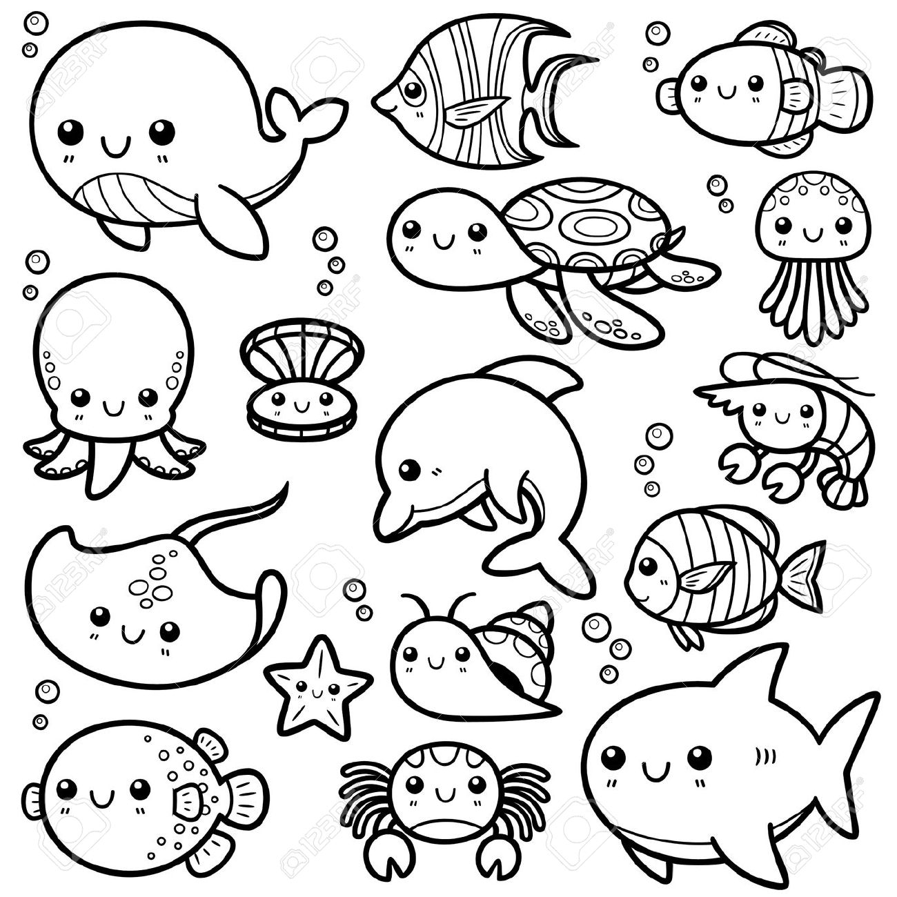 ocean animals coloring pages free printable