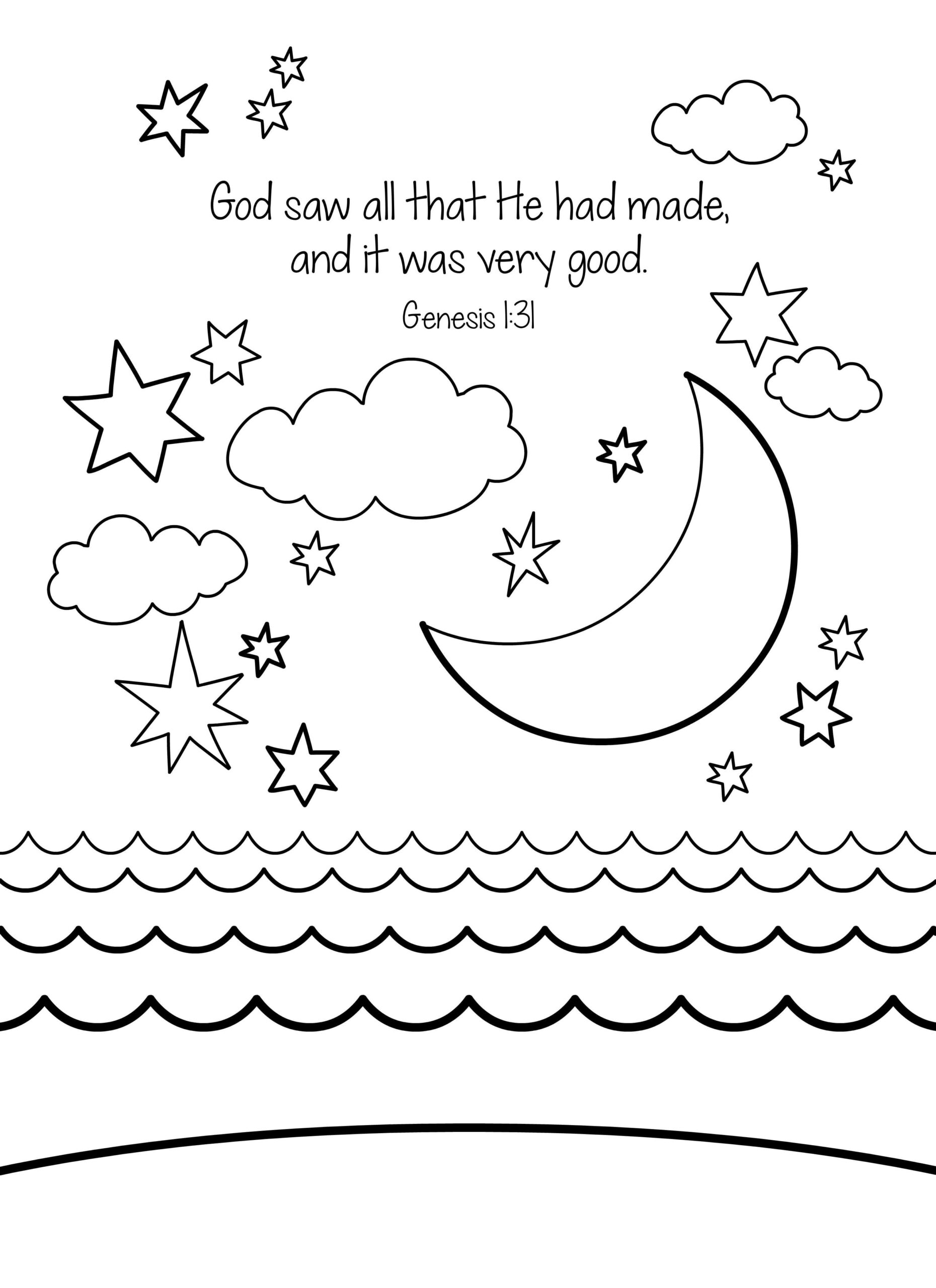 Bible Story Coloring Pages Creation Coloring Home