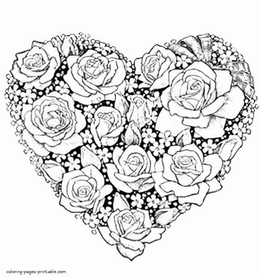 detailed heart coloring page detailed heart coloring page