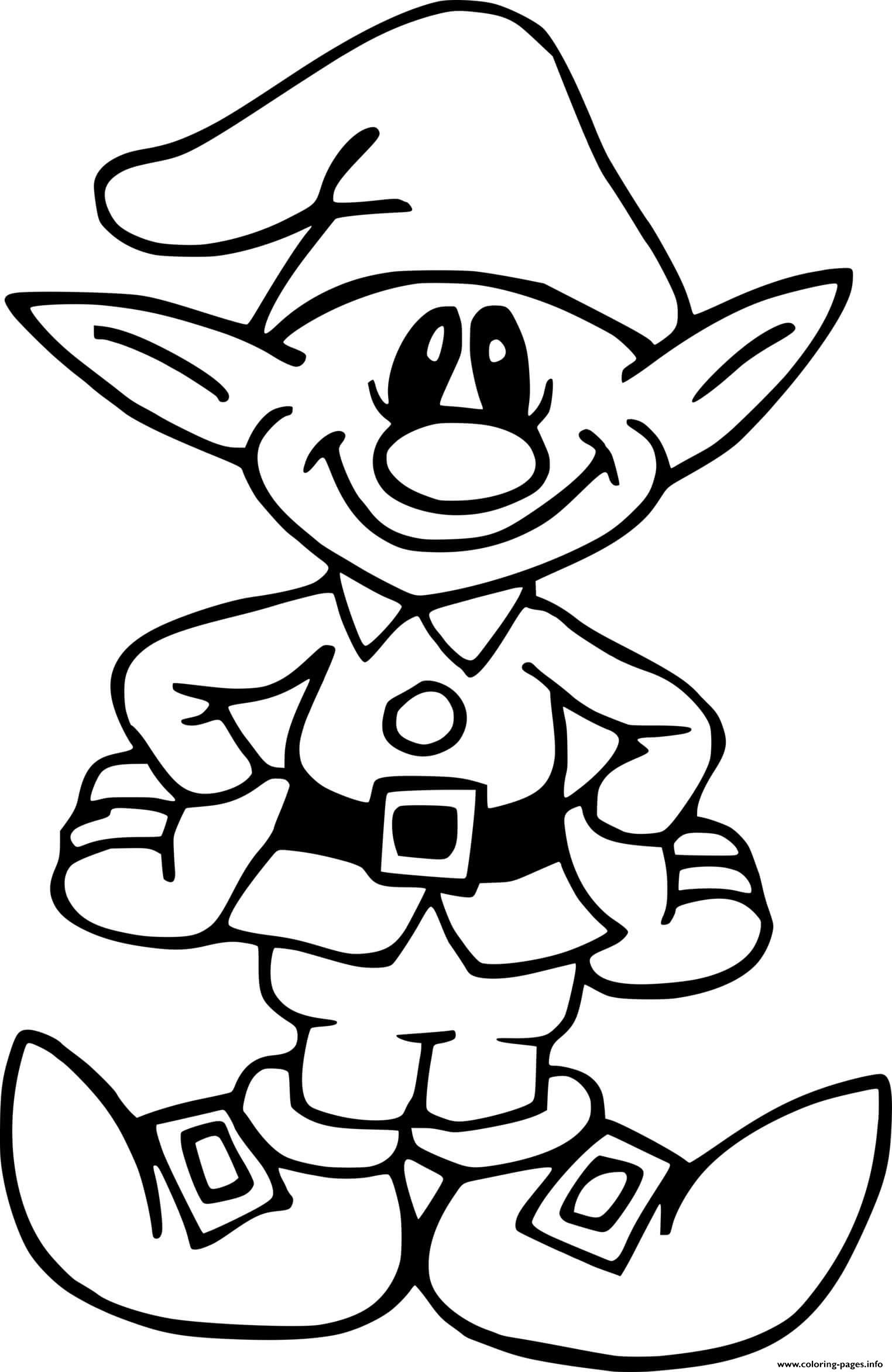 Big Ears Elf Coloring Page Printable Big Ears Elf Coloring Page Printable
