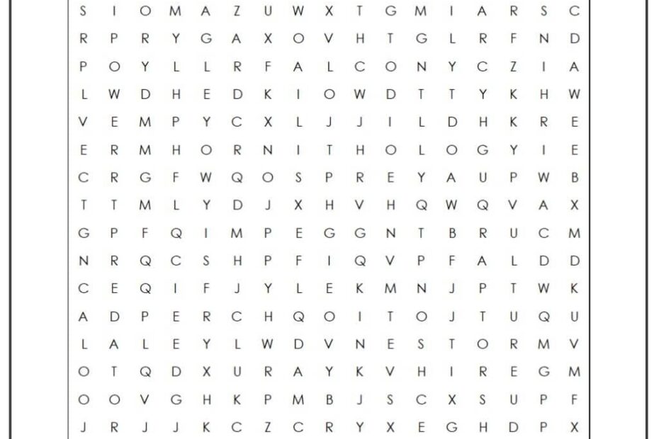 Birds Of Prey Word Search Fun Puzzle Game