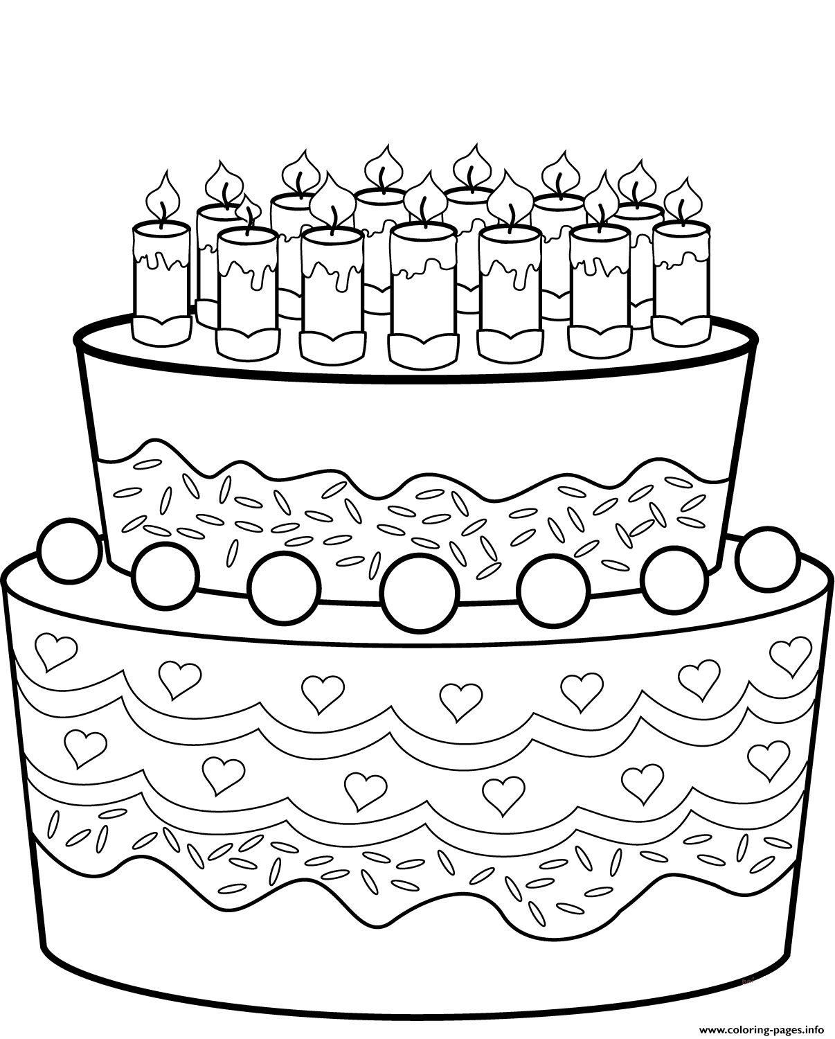 Birthday Cake Coloring Page Printable
