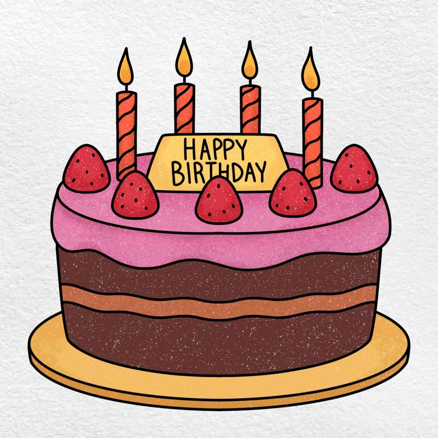 Birthday Cake Drawing easy HelloArtsy