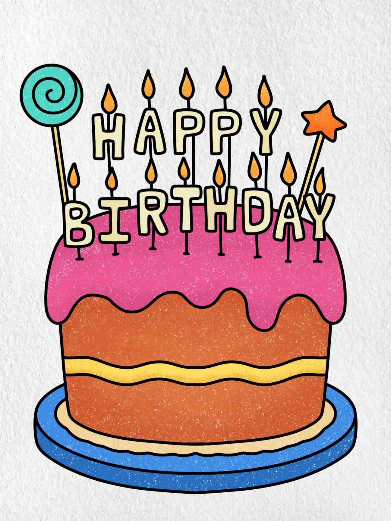 Birthday Cake Drawing HelloArtsy