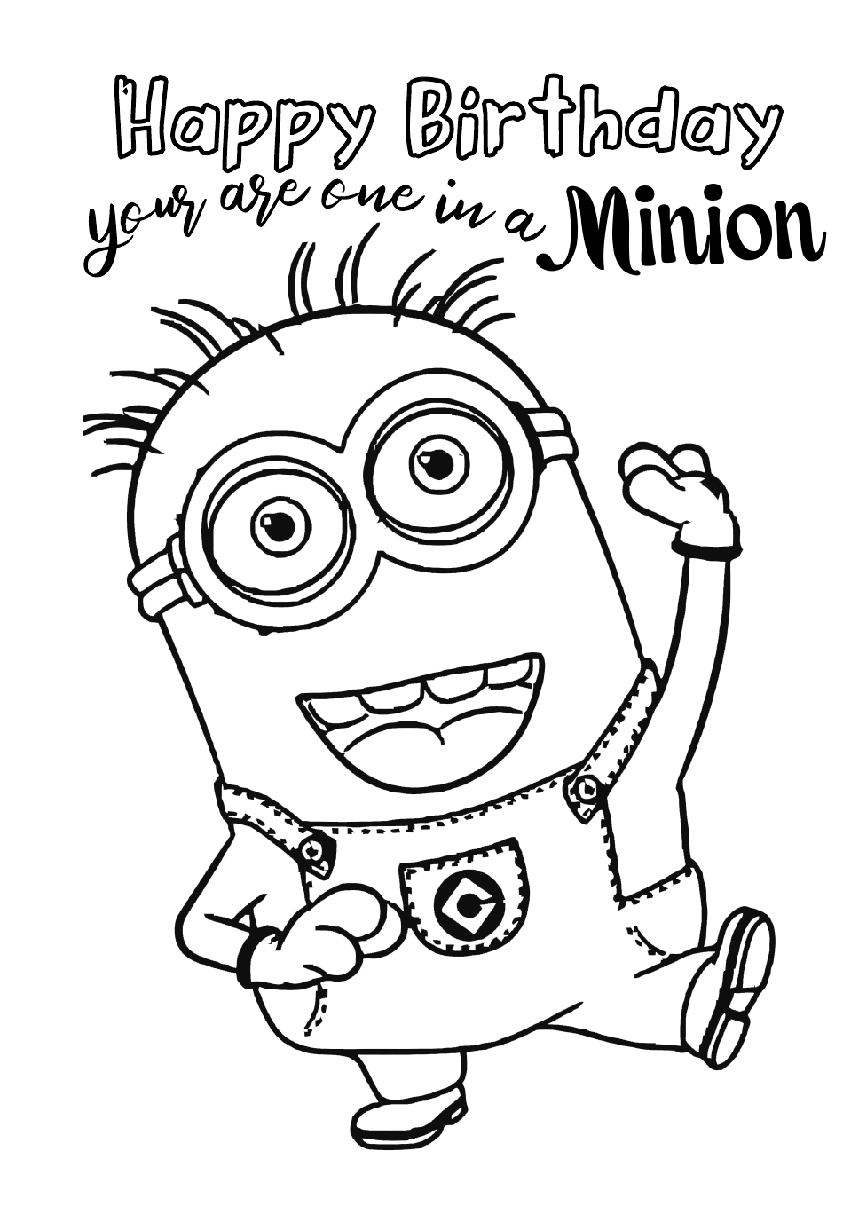 Birthday Coloring Page Minion Download Printable PDF Templateroller Birthday Coloring Page Minion Download Printable PDF Templateroller