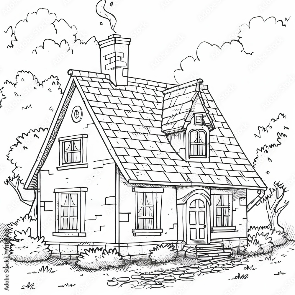 Black And White House Outline For Coloring Free Printable House Black And White House Outline For Coloring Free Printable House