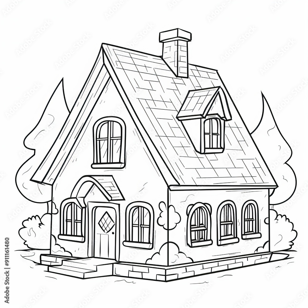 Black And White House Outline For Coloring Free Printable House Black And White House Outline For Coloring Free Printable House