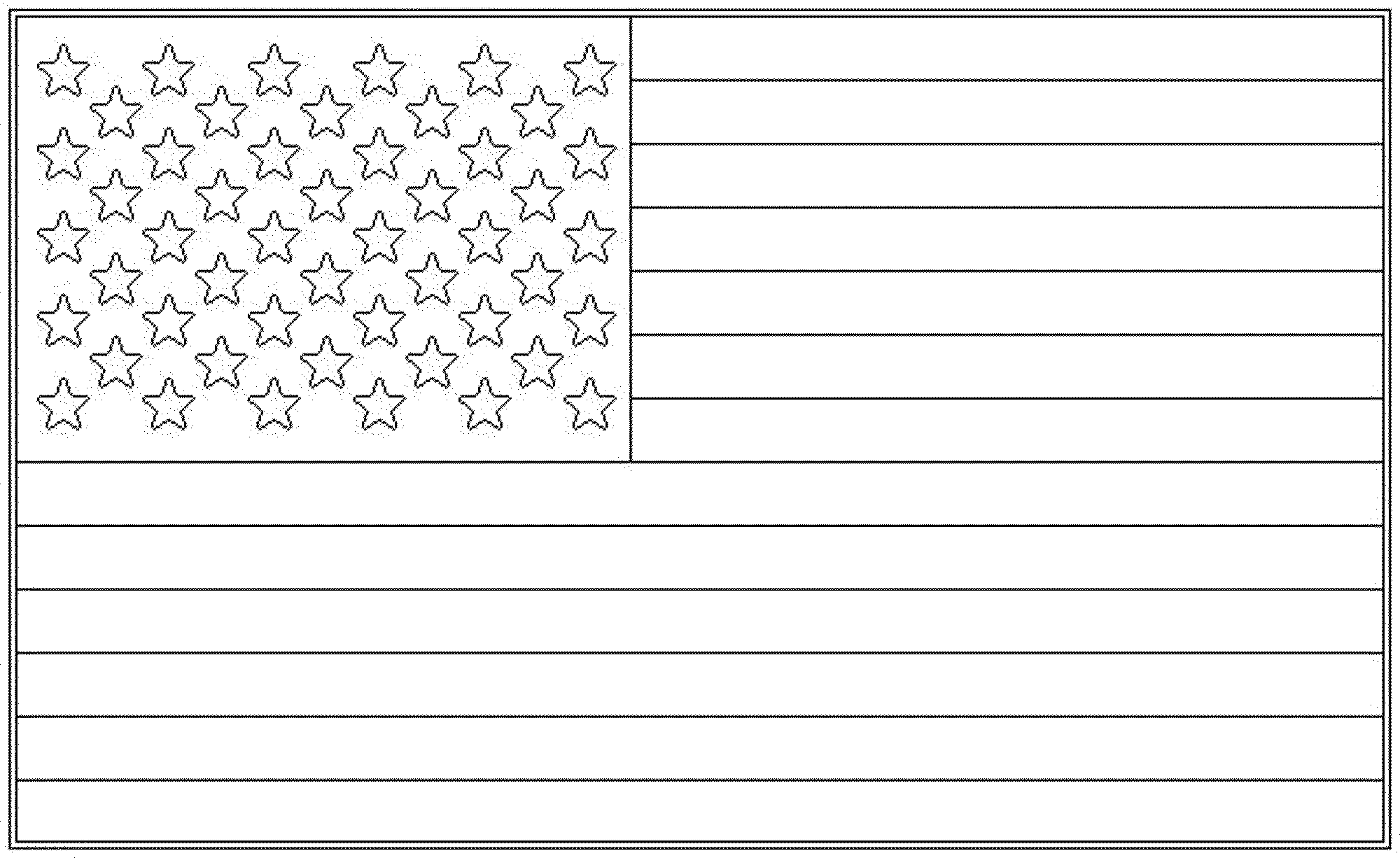 Blank American Flag With Larger Stars For Easy Coloring