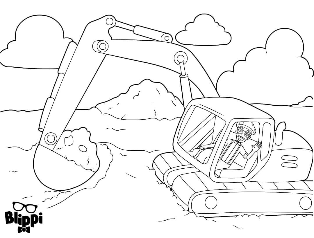 Blippi Driving Excavator Coloring Page Free Printable Coloring Pages Blippi Driving Excavator Coloring Page Free Printable Coloring Pages