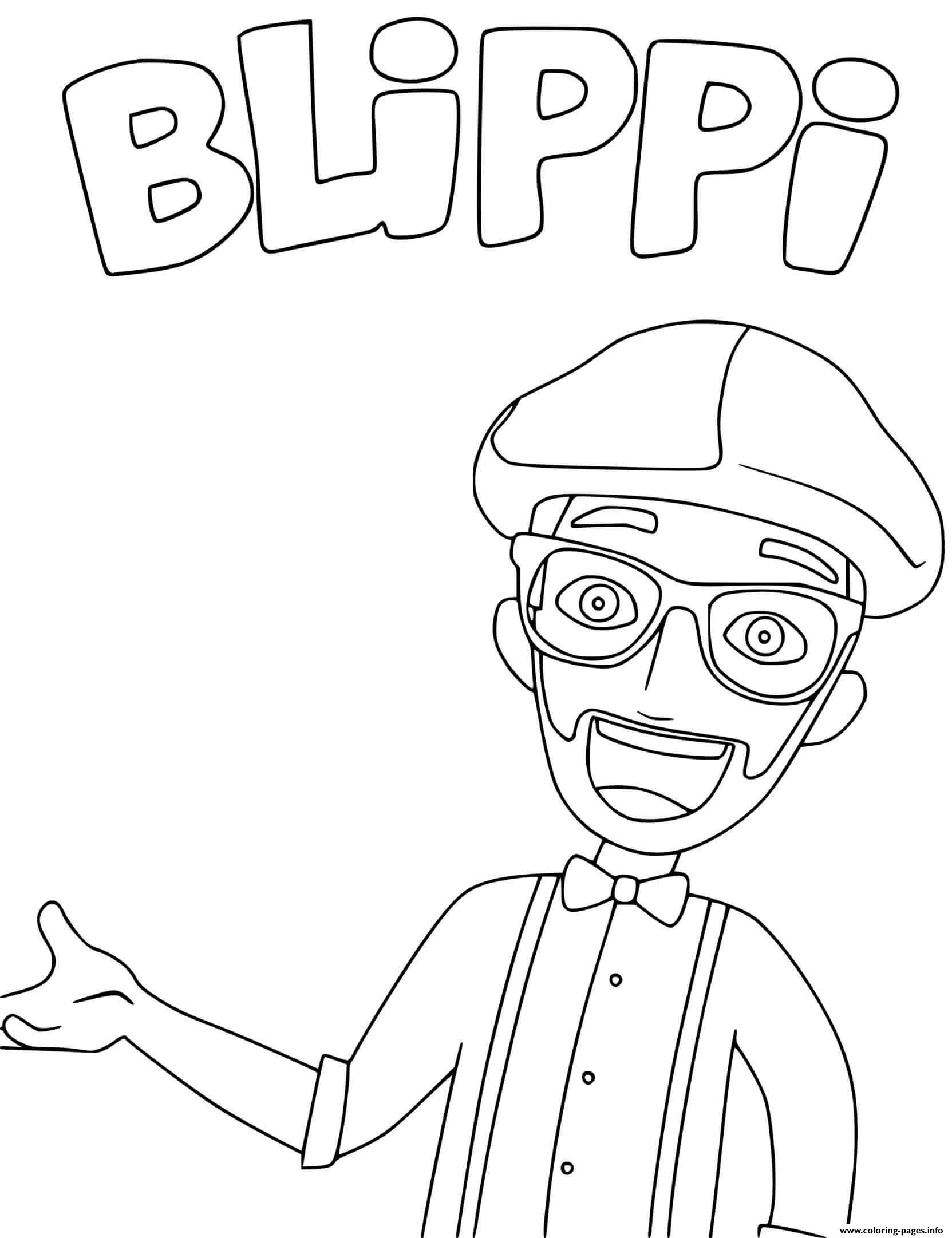 Blippi Educational Coloring Page Printable Blippi Educational Coloring Page Printable