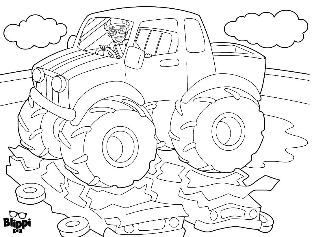 Blippi excavator coloring page Blippi excavator coloring page
