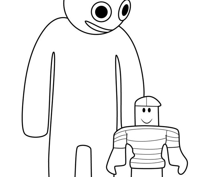 Blue 39 s First Friend Standing Rainbow Friends Roblox Coloring Page
