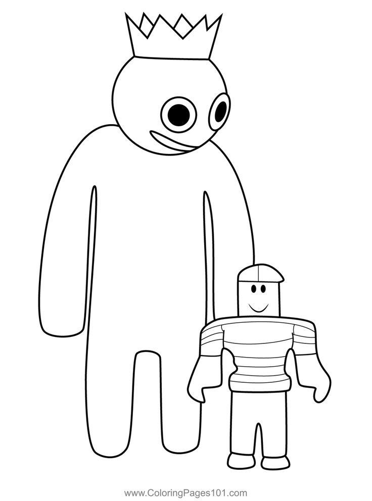 Blue 39 s First Friend Standing Rainbow Friends Roblox Coloring Page Blue 39 s First Friend Standing Rainbow Friends Roblox Coloring Page