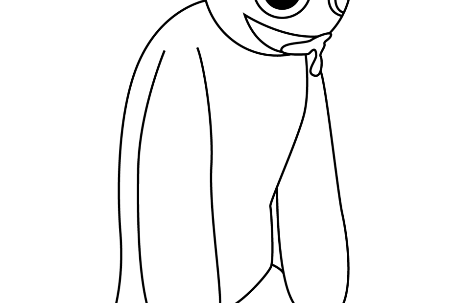 Blue Standing Rainbow Friends Roblox Coloring Page For Kids Free