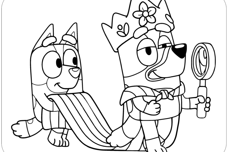Bluey And Bingo Disney Coloring Pages Hello Kitty Coloring Family