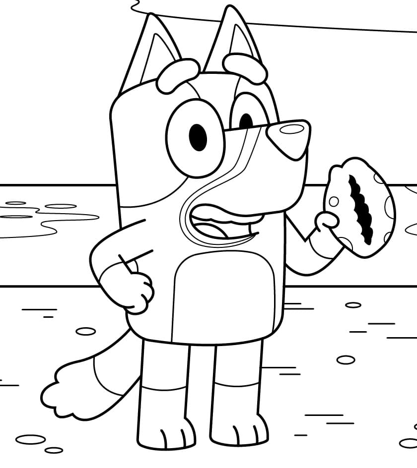 free bluey coloring page