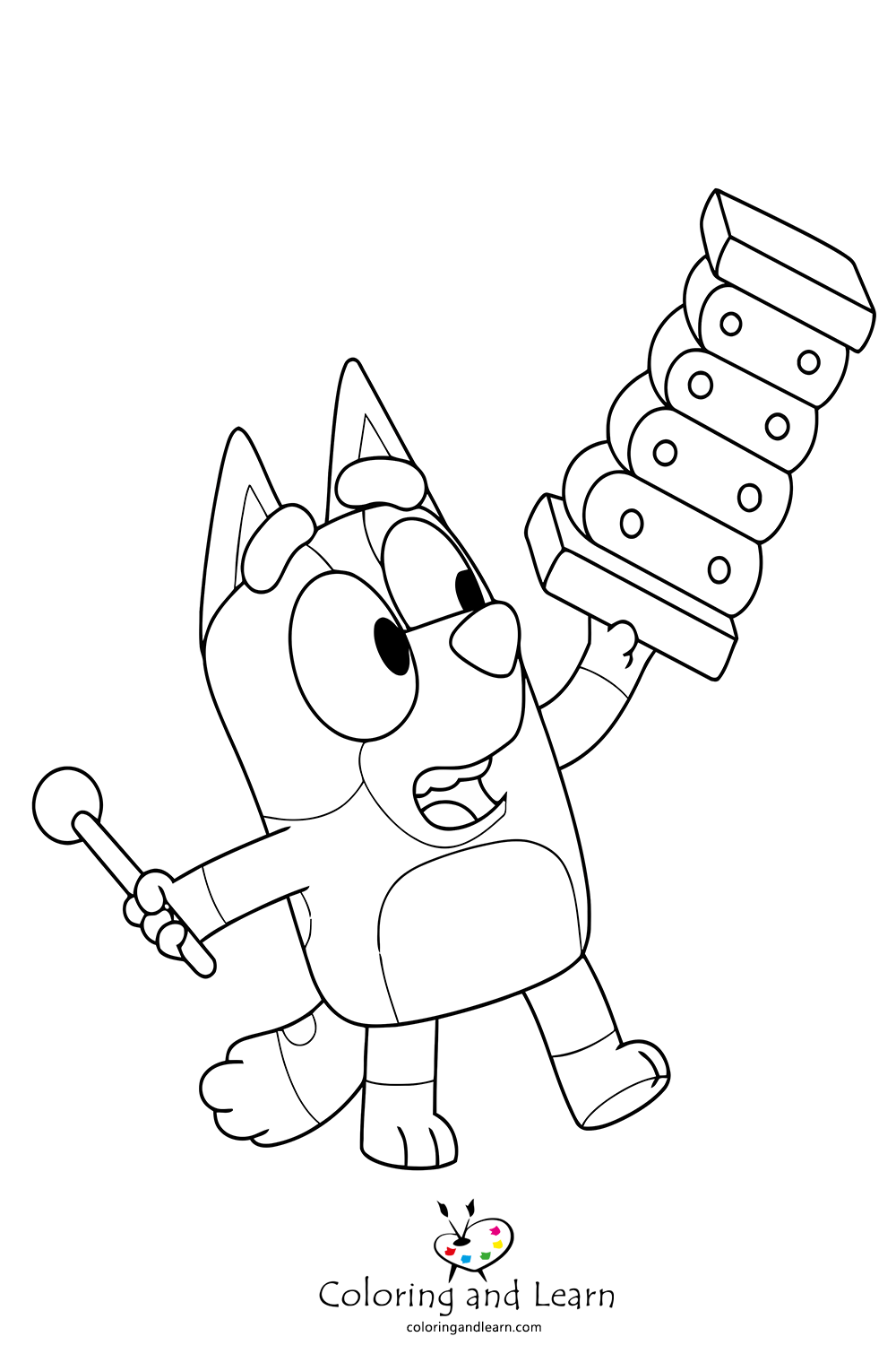 bluey coloring pages to puzzle