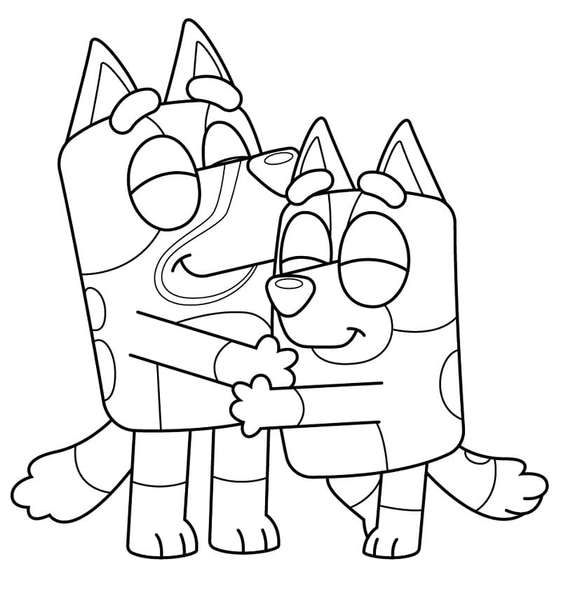 bluey free coloring page