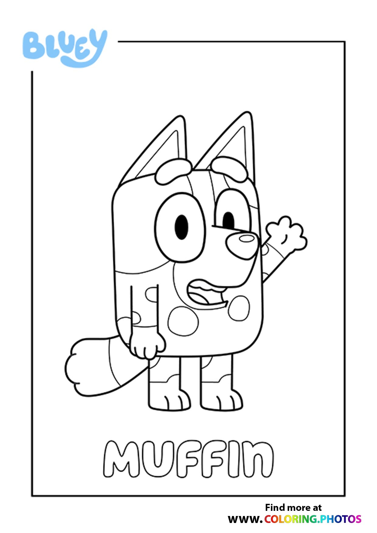 Bluey Muffin Coloring Pages For Kids