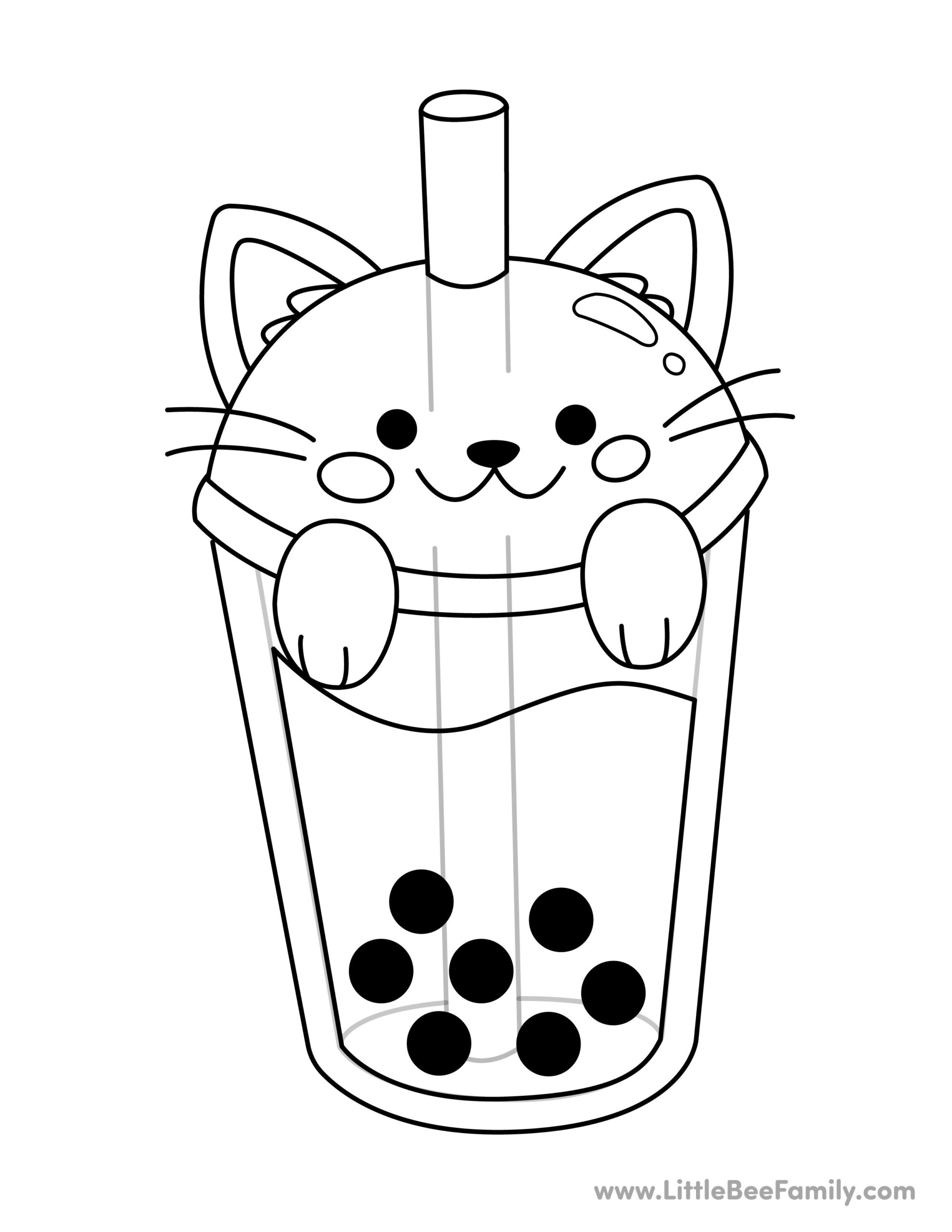 Boba Cat Coloring Page Little Bee Family Boba Cat Coloring Page Little Bee Family