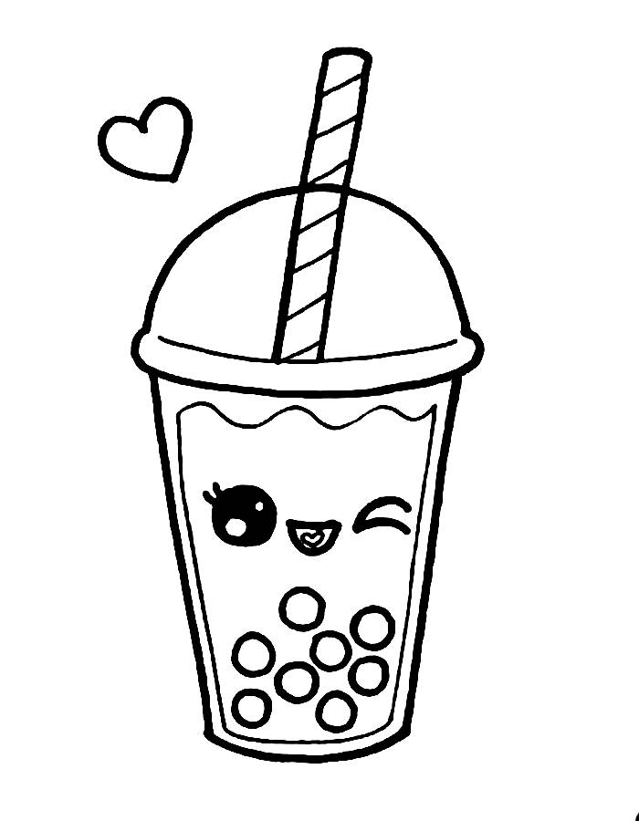 Boba Tea Coloring Pages Free Printable PDF 