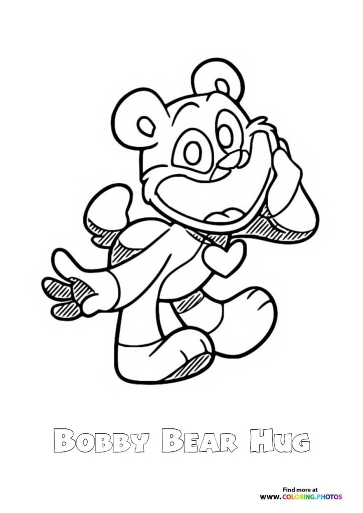 Bobby Bear Hug Coloring Pages For Kids