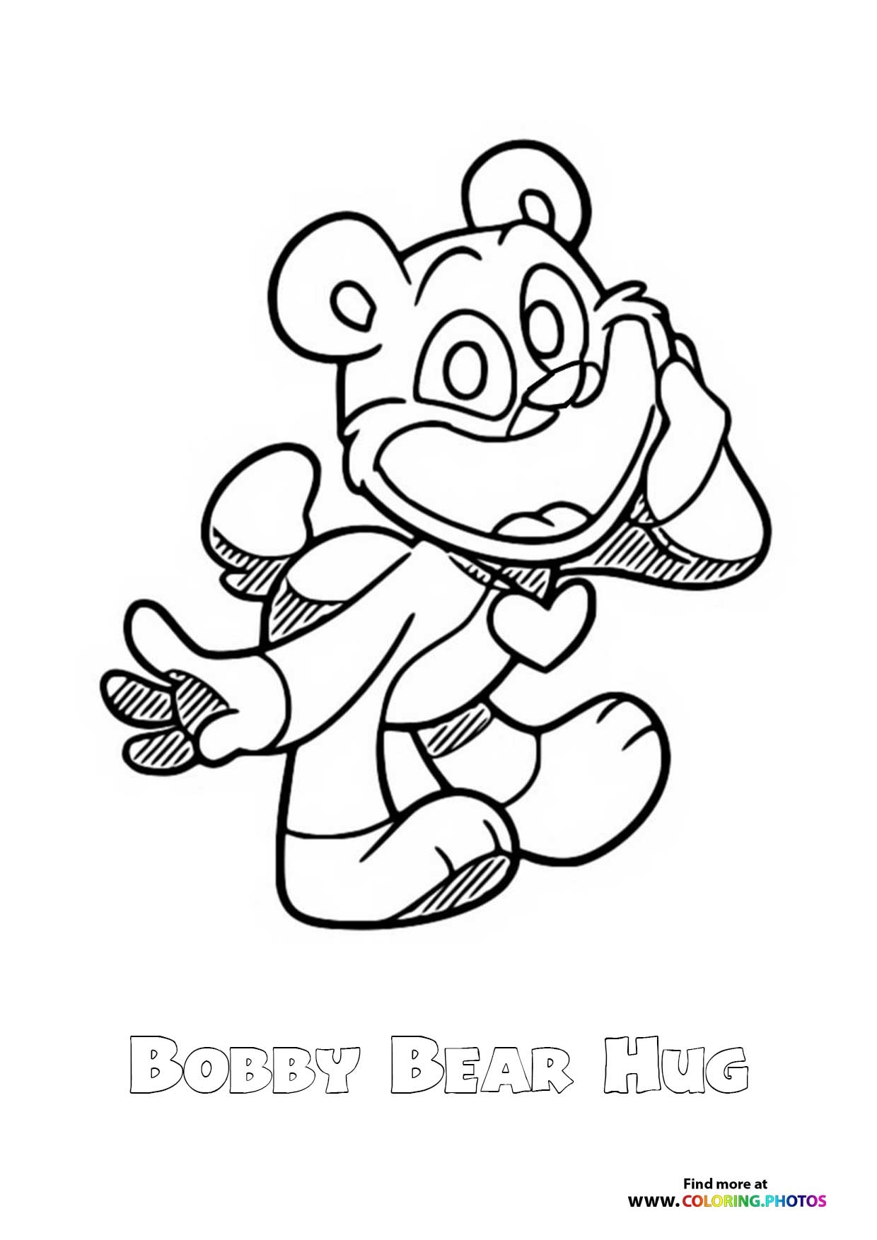 Bobby Bear Hug Coloring Pages For Kids