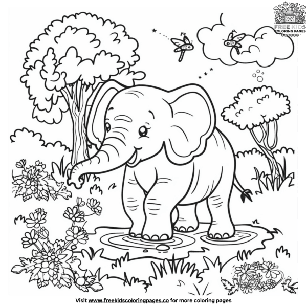 Bold Detailed Elephant Coloring Pages