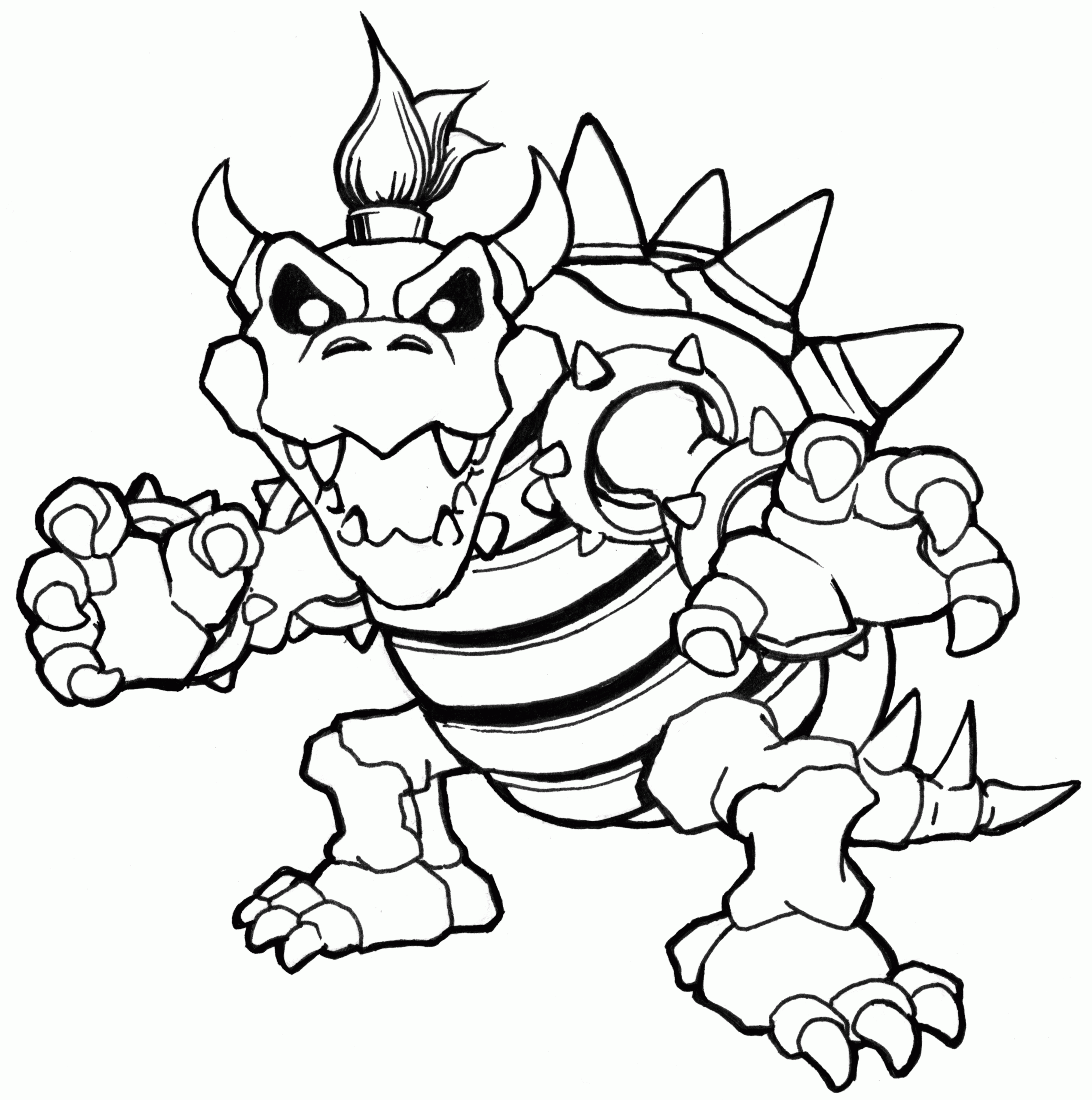 printable bowser coloring page printable bowser coloring page
