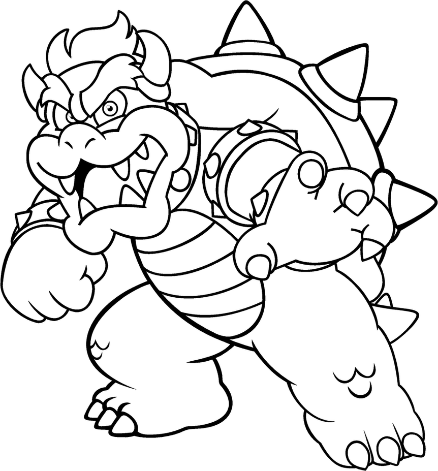 bowser free printable coloring sheet