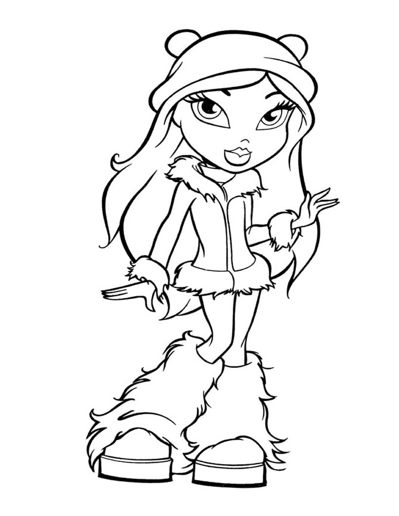Bratz In Winter Coloring Pages Hellokids Bratz In Winter Coloring Pages Hellokids