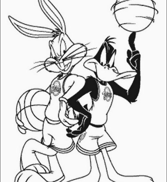 Bugs Bunny Basketball Coloring Page