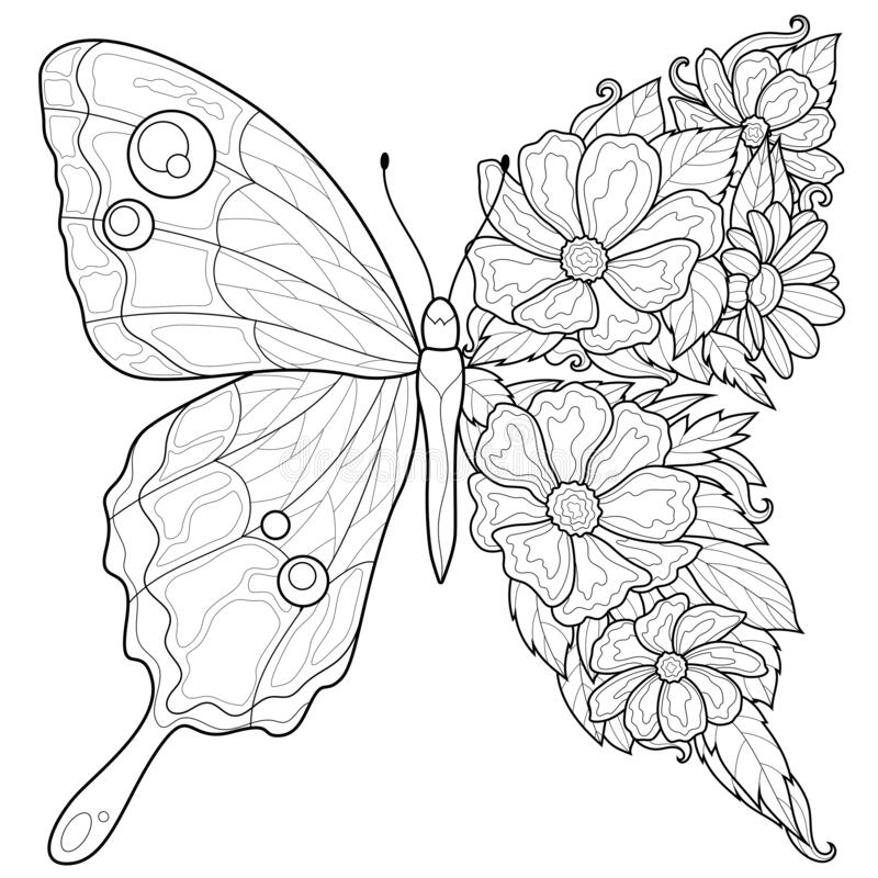 Butterfly Flower Coloring Pages Coloring Book 