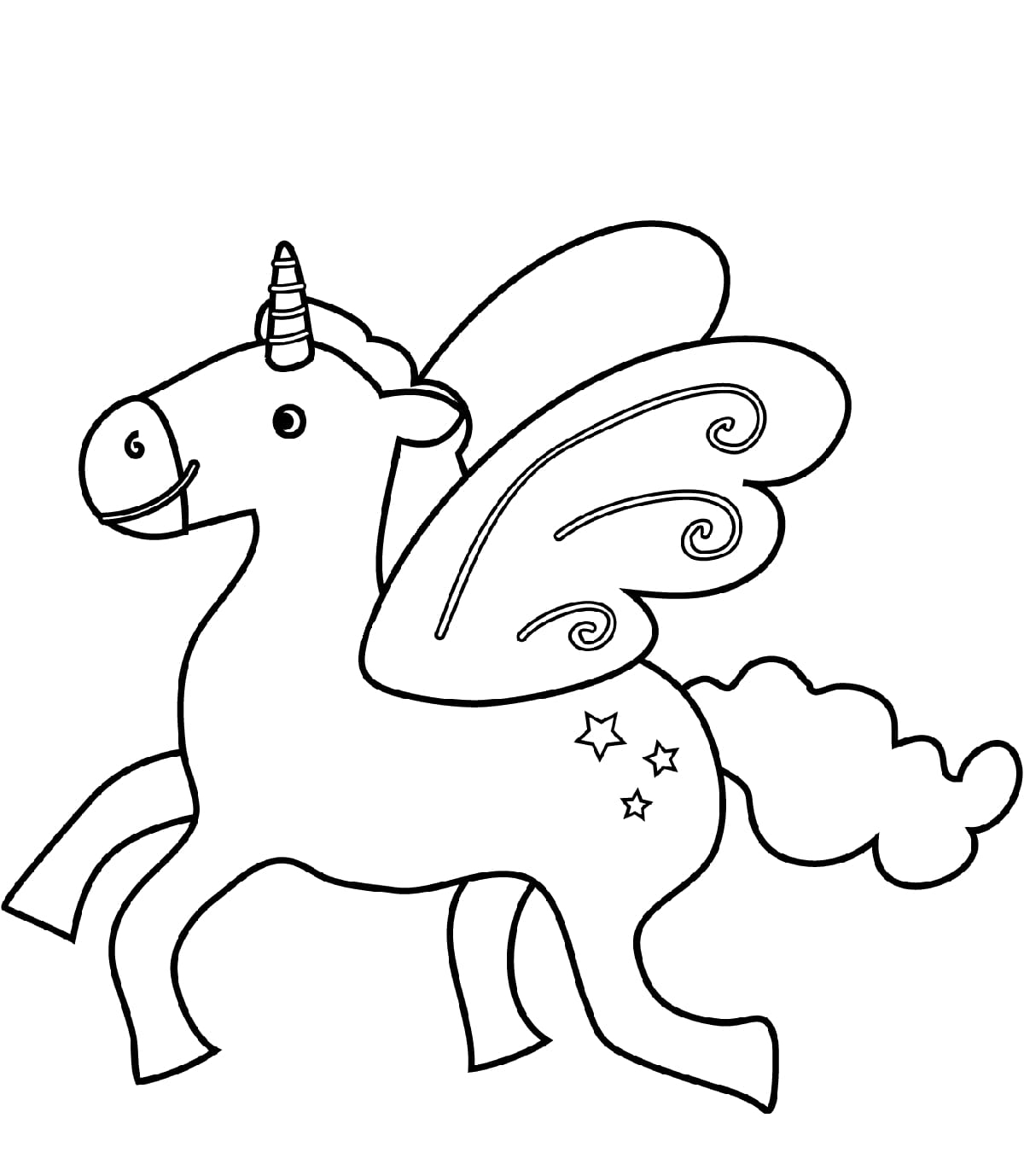 Butterfly Winged Unicorn Coloring Page Free Printable Coloring Pages 