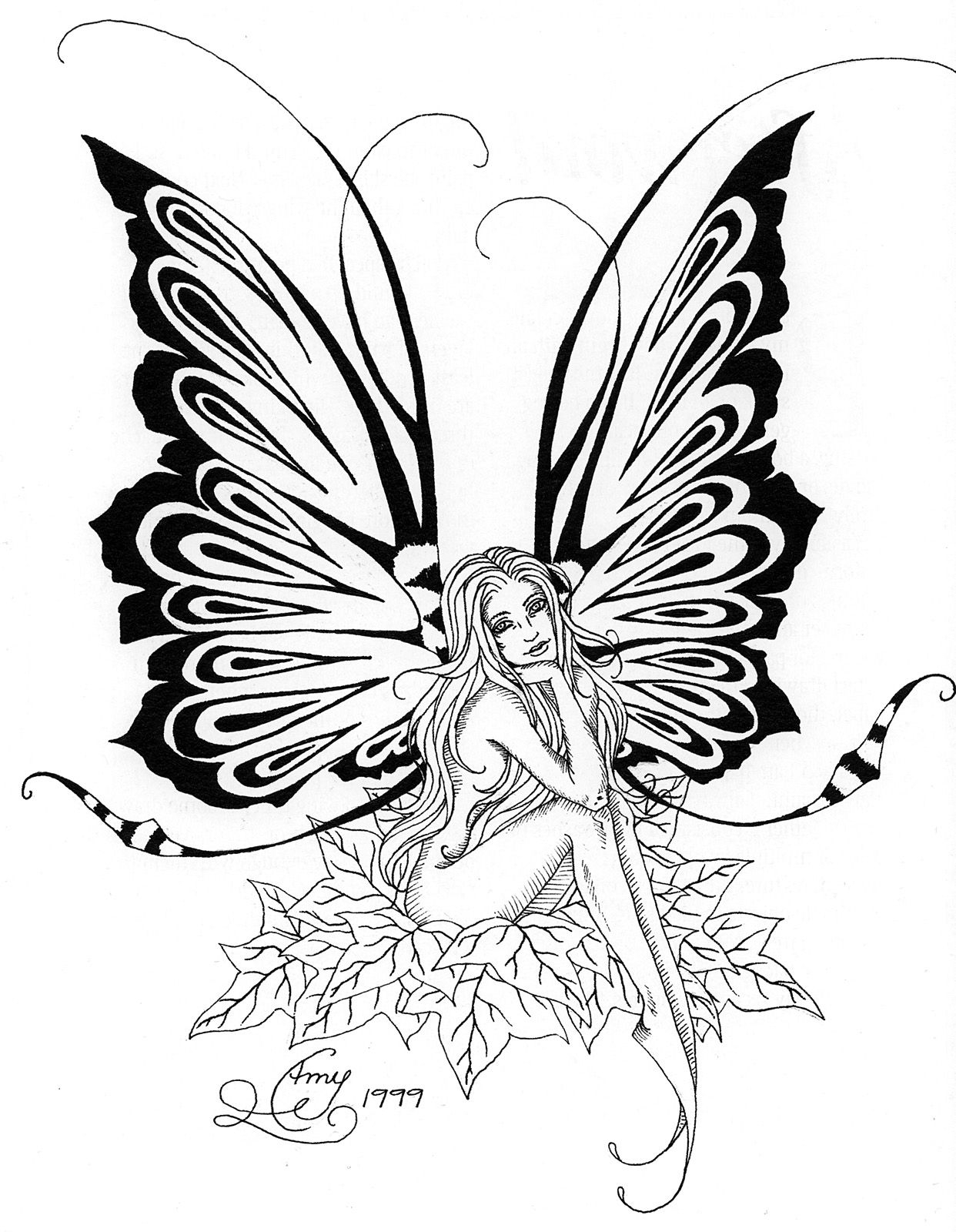 Butterfly With Fairies Coloring Pages Coloring Pages