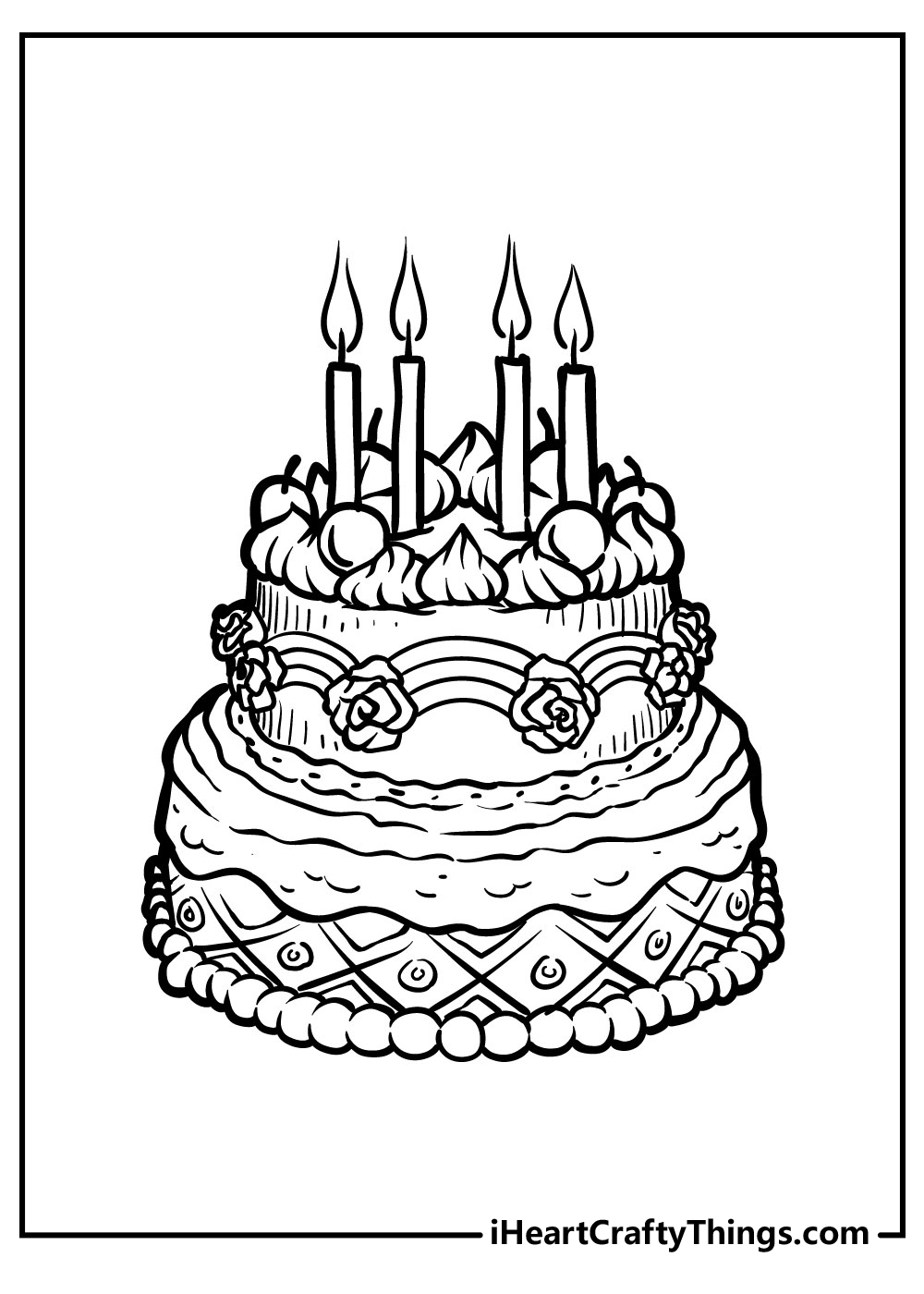 Cake Printable Coloring Pages Cake Printable Coloring Pages