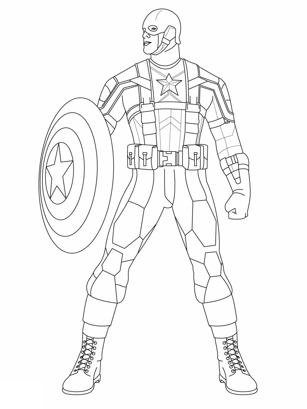 Captain America colouring sheet