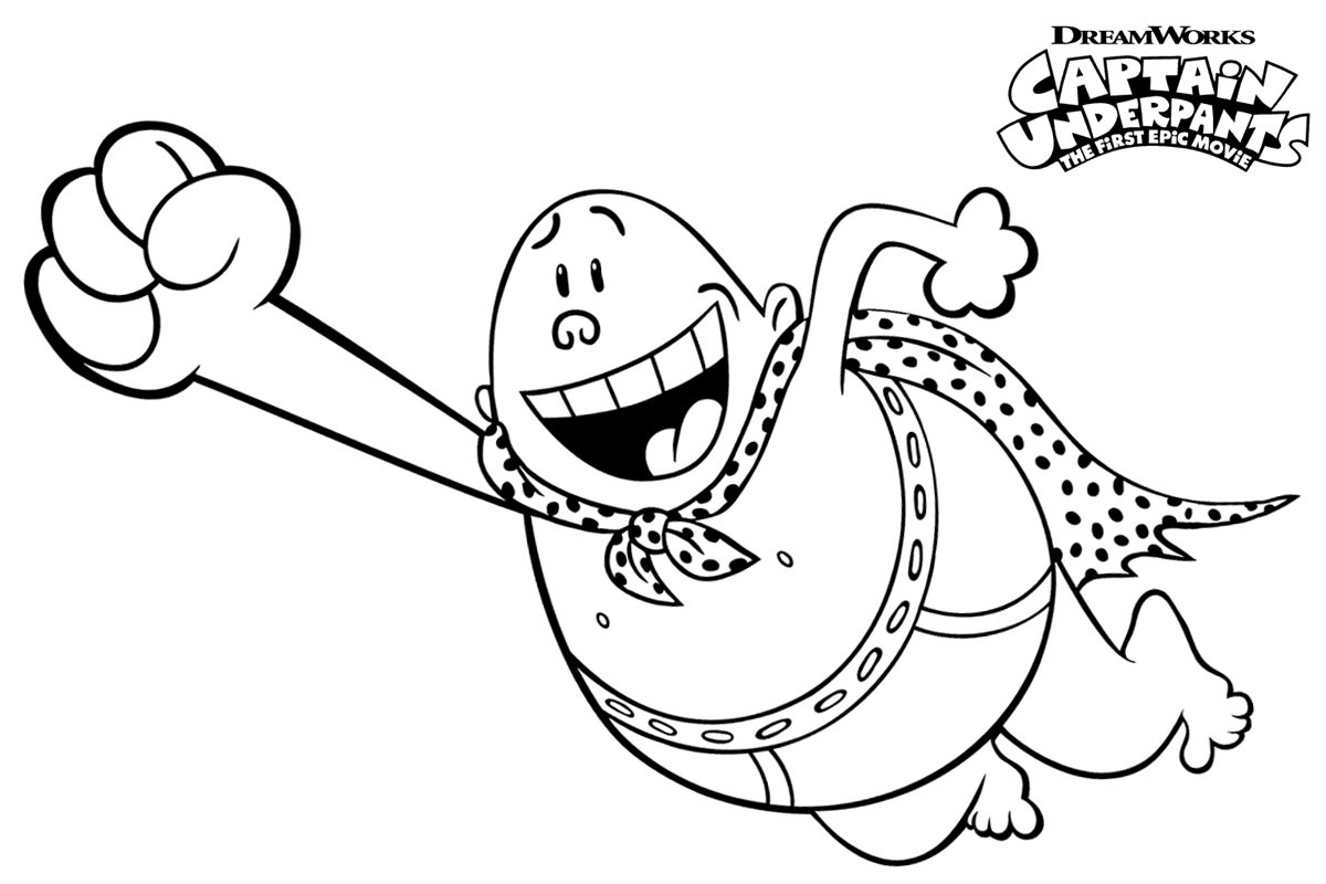 Captain Underpants Flying Coloring Page Free Printable Coloring Pages 