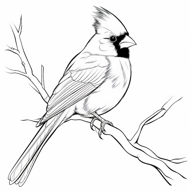 Cardinal Coloring Page Free Printable Bird Coloring Page Premium AI Cardinal Coloring Page Free Printable Bird Coloring Page Premium AI