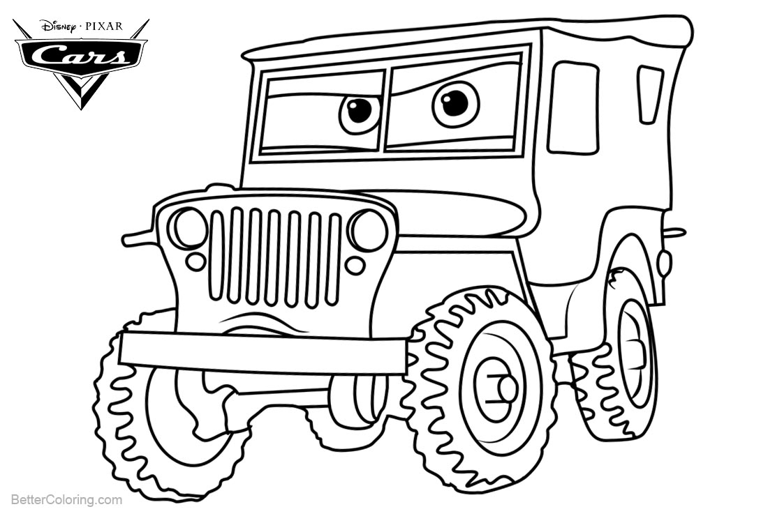 Cars 3 Pixar Coloring Pages Sarge Free Printable Coloring Pages Cars 3 Pixar Coloring Pages Sarge Free Printable Coloring Pages
