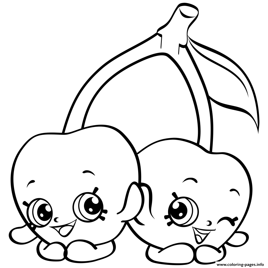 Cartoon Cherries Shopkins Season 4 Coloring Pages Printable